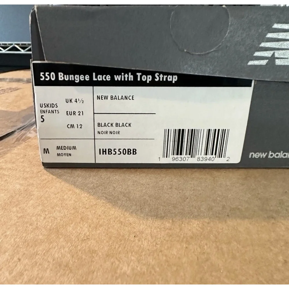 New balance 550 triple black toddler 5c unisex toddler